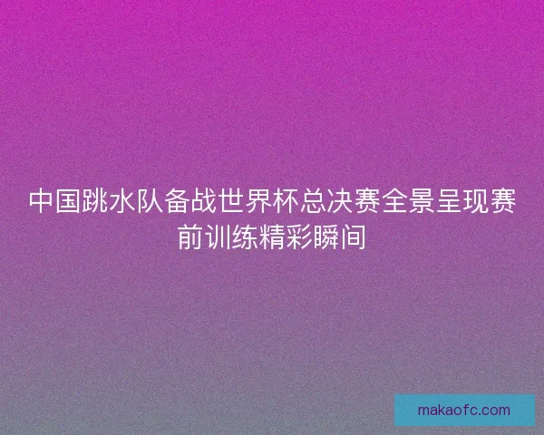 中国跳水队备战世界杯总决赛全景呈现赛前训练精彩瞬间 中国跳水队备战世界杯总决赛全景呈现赛前训练精彩瞬间